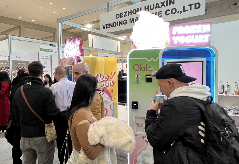 visit a commerical ice cream vending machine