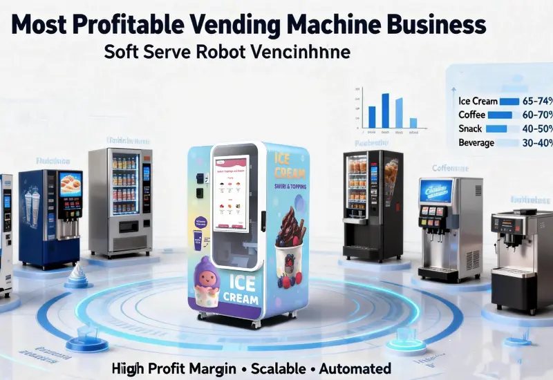 Most Profitable Vending Machine Business: Soft Serve Robot Vending Machine