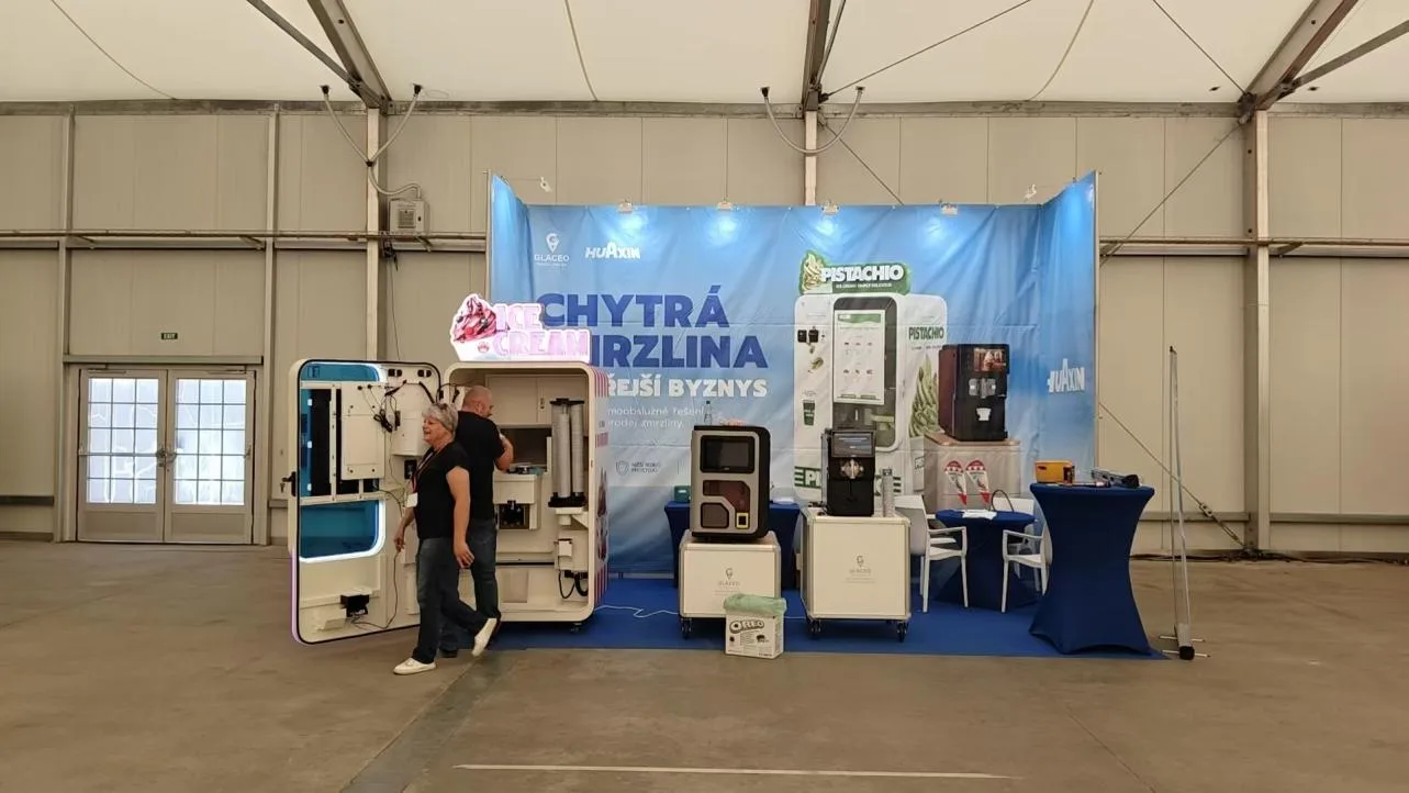 Huaxin B83 Max ice cream vending machine and compact Easy7 and Power7 models on our Czech partner's booth at GASTRO SWEET FEST