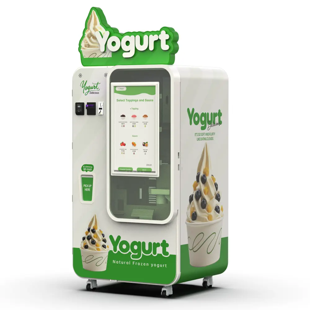 Huaxin B Series ice cream vending machine for Mexico supports self-service sales, cashless payment, remote monitoring and commercial customization.