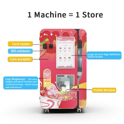 Commercial soft serve vending machine with remote management for vending operators
