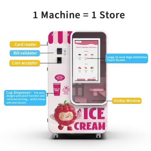 Commercial soft serve vending machine with remote management for vending operators