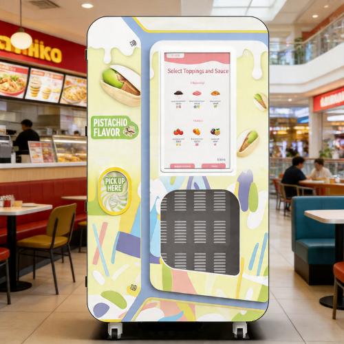 Huaxin automatic ice cream vending machine for commercial vending operators and commercial dessert automation