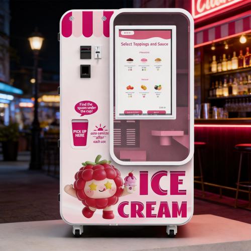 Huaxin automatic ice cream vending machine for commercial vending operators and commercial dessert automation