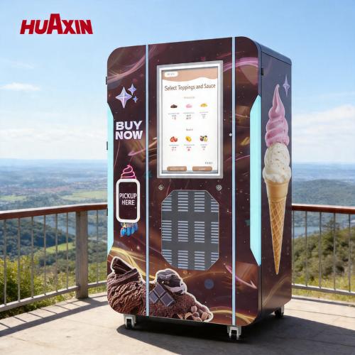Huaxin automatic ice cream vending machine for commercial vending operators and commercial dessert automation