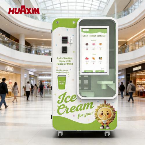 Huaxin automatic ice cream vending machine for commercial vending operators and commercial dessert automation