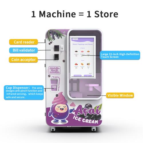 Huaxin automatic ice cream vending machine for vending machine distributors and self service retail deployment