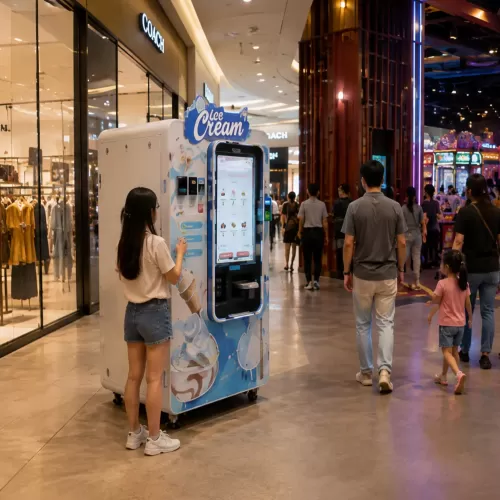 Huaxin automatic ice cream vending machine for vending operators and commercial dessert automation
