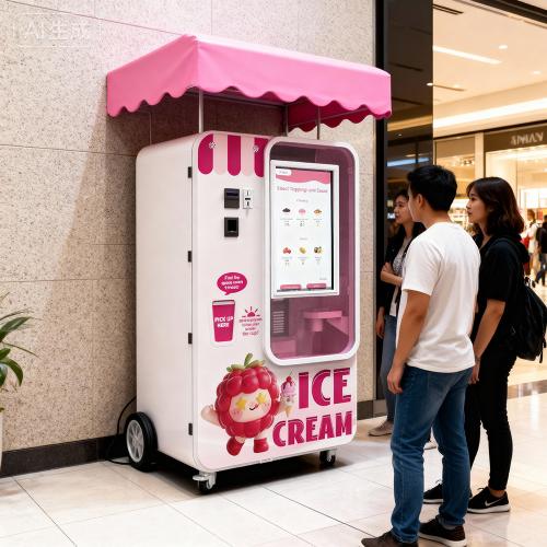 Huaxin automatic ice cream vending machine with smart payment system and 15 second soft serve output