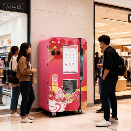 Huaxin automatic ice cream vending machine with smart payment system and 15 second soft serve output
