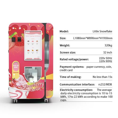Huaxin soft serve vending machine with 15 second soft serve output for airports