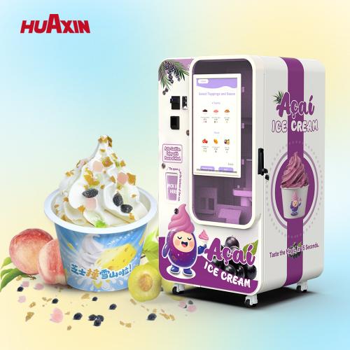 Huaxin soft serve vending machine with commercial soft serve production for airports