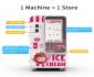 Ice cream vending machine with remote monitoring for vending operators