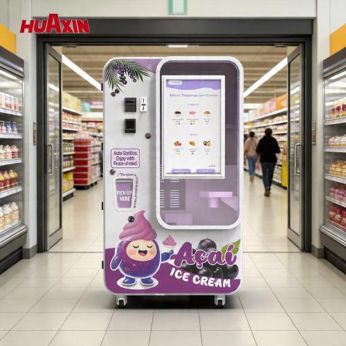 robotic ice cream vending machine, automatic ice cream vending kiosk, self servi-2135791854