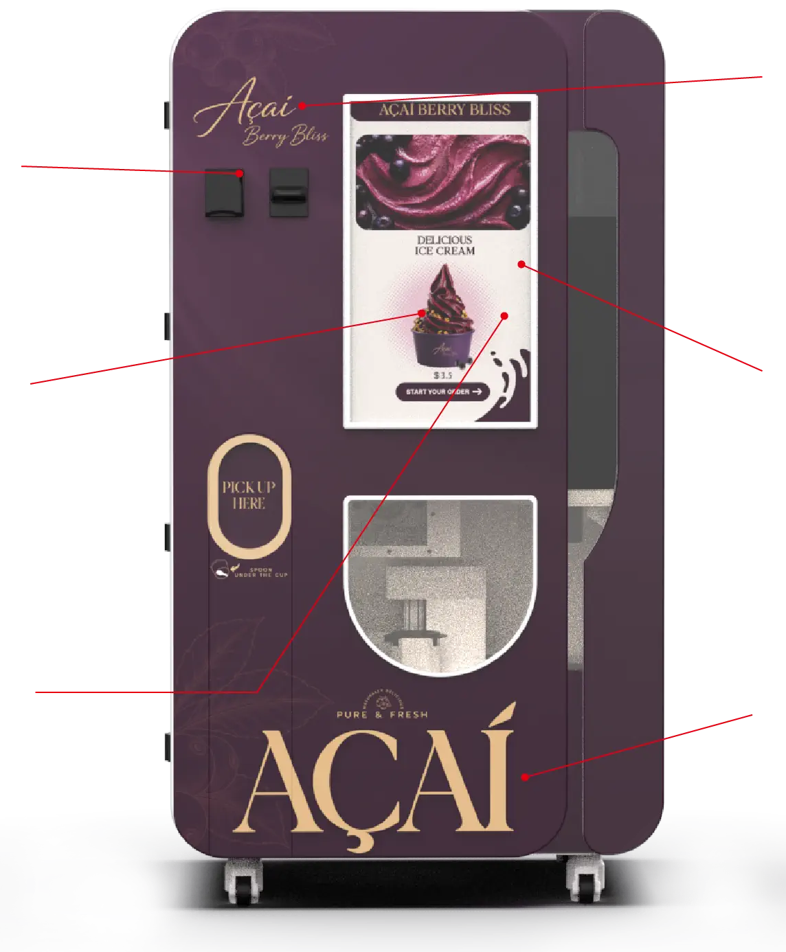 Customized Huaxin ice cream vending machine